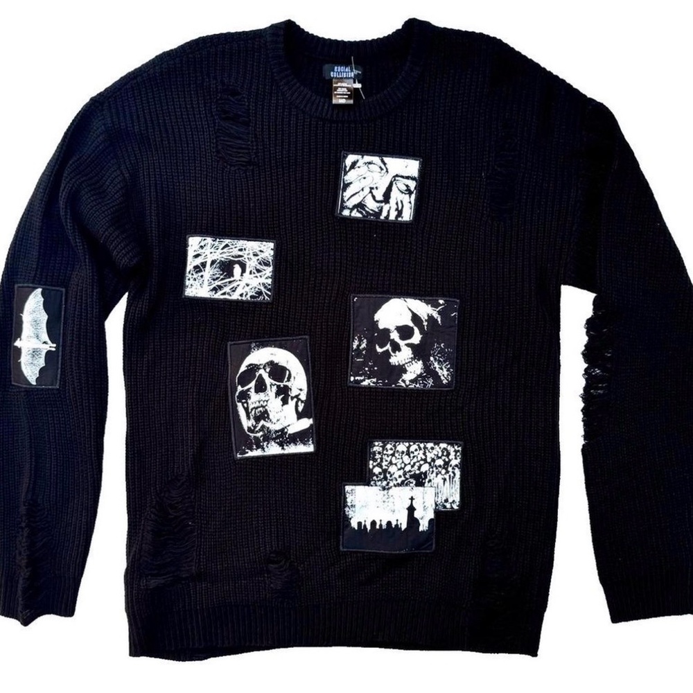 Black Graphic Men's Sweater
